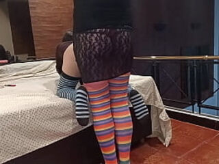 crossdresser sissy fucking brunette very slut crossdresser marica follando morena muy puta